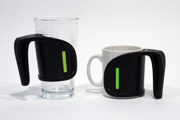 Duo Cup and Mug With Handle Has Ergonomic Design.