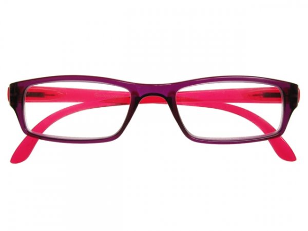 Jazz Purple/Red Frame Reading Glasses With Carry Pouch